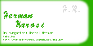herman marosi business card